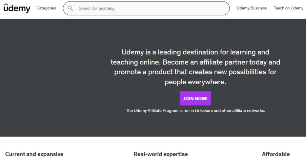Udemy Affiliate Program