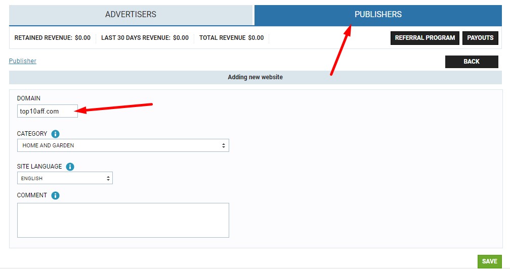 Adding a Website to Adskeeper